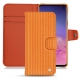 Samsung Galaxy S10 leather case - Abaca arancio