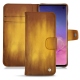 Housse cuir Samsung Galaxy S10 - Doré Patine
