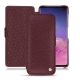 Samsung Galaxy S10 leather case - Lie de vin ( Pantone 5115C ) 