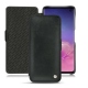 レザーケース Samsung Galaxy S10 - Dark vintage ( Roughtcut - Black#5256 ) 