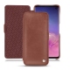 Samsung Galaxy S10 leather case - Passion vintage ( Glutton - Red ) 