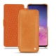Samsung Galaxy S10 leather case - Mandarine vintage ( Pantone 165C ) 