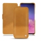 Samsung Galaxy S10 leather case - Or Maïa ( Pantone 871C ) 