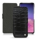 Housse cuir Samsung Galaxy S10 - Crocodile nero