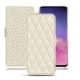 レザーケース Samsung Galaxy S10 - Blanc - Couture ( Bologna - White ) 