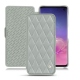Lederschutzhülle Samsung Galaxy S10 - Gris - Couture ( Nappa - Pantone W428C ) 