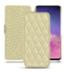 Housse cuir Samsung Galaxy S10 - Beige - Couture ( Nappa - Pantone 7502C ) 