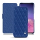 Lederschutzhülle Samsung Galaxy S10 - Bleu océan - Couture ( Nappa - Pantone 293C ) 