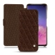 Funda de piel Samsung Galaxy S10 - Châtaigne - Couture ( Pantone 476C ) 