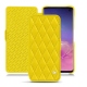 Lederschutzhülle Samsung Galaxy S10 - Jaune fluo - Couture
