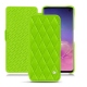 Lederschutzhülle Samsung Galaxy S10 - Vert fluo - Couture