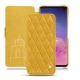 レザーケース Samsung Galaxy S10 - Jaune soulèu - Couture