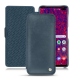 Samsung Galaxy S10+ leather case - Jean vintage ( Roughtcut - Pantone 285U  ) 