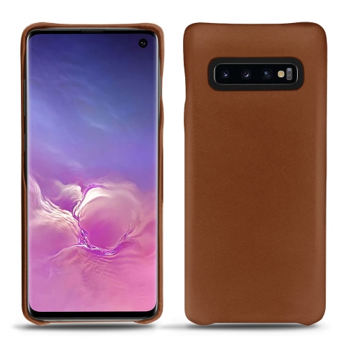 レザーケース Samsung Galaxy S10Marron ( Nappa - Pantone #8B4720 ) 