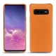 Lederschutzhülle Samsung Galaxy S10 - Orange ( Nappa - Pantone 1495U ) 