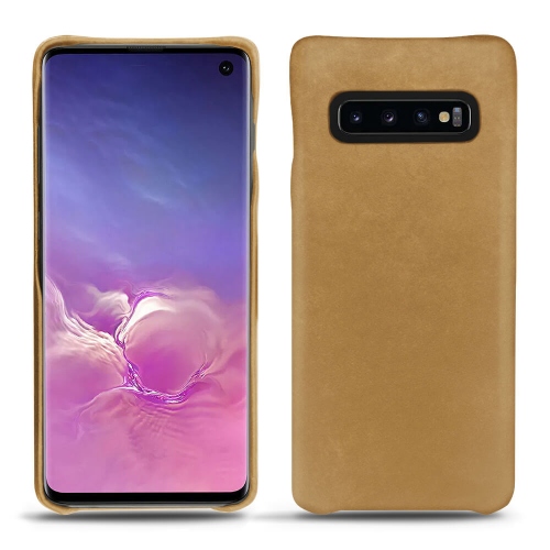 Lederschutzhülle Samsung Galaxy S10Sable vintage ( Pantone #9b7340 ) 