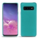 Coque cuir Samsung Galaxy S10 - Bleu fluo