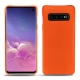 Lederschutzhülle Samsung Galaxy S10 - Orange fluo