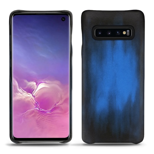 Capa em pele Samsung Galaxy S10Bleu Patine
