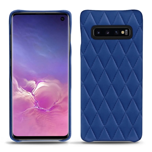 Samsung Galaxy S10 leather cases and coversBleu océan - Couture ( Nappa - Pantone #15458a) 