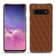 Lederschutzhülle Samsung Galaxy S10 - Marron - Couture ( Nappa - Pantone 1615C ) 