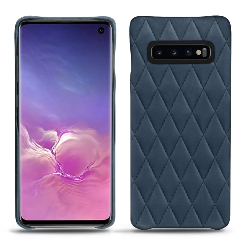 Lederschutzhülle Samsung Galaxy S10Jean vintage - Couture ( Pantone #2f414f  ) 
