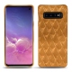 Coque cuir Samsung Galaxy S10 - Or Maïa - Couture