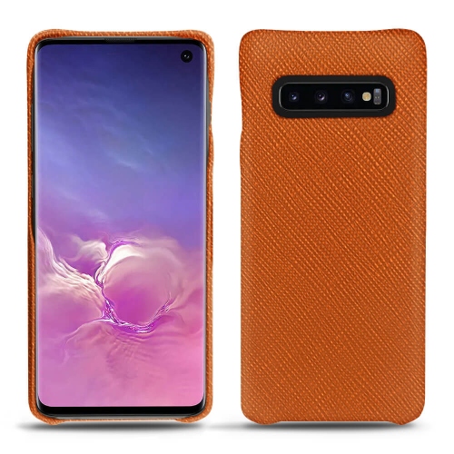 Custodia in pelle Samsung Galaxy S10Orange vibrant ( Pantone #e36b39 ) 