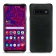 Samsung Galaxy S10+ leather cover - Dark vintage ( Roughtcut - Black#5256 ) 