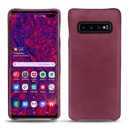Custodia in pelle Samsung Galaxy S10+Prune vintage ( Pantone #612434 ) 