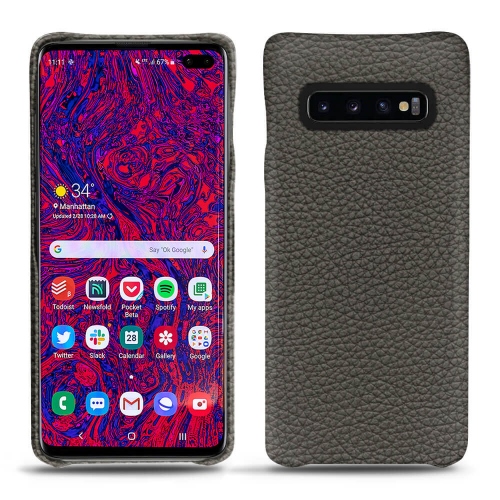Custodia in pelle Samsung Galaxy S10+Anthracite ( Pantone #41403c ) 
