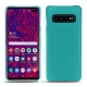 Samsung Galaxy S10+ leather cover - Bleu fluo