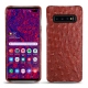 Custodia in pelle Samsung Galaxy S10+ - Autruche ciliegia