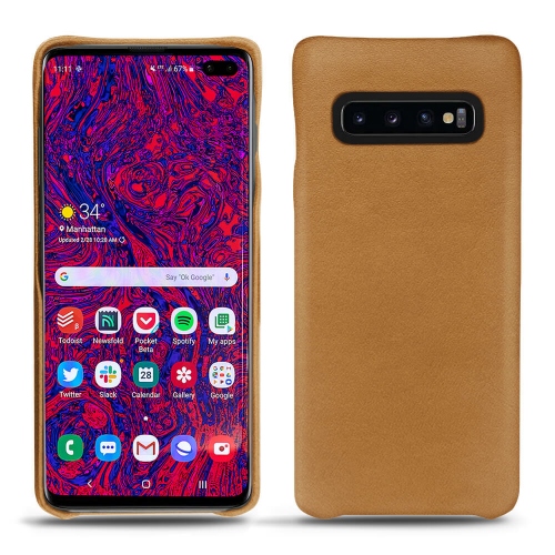 Custodia in pelle Samsung Galaxy S10+Castan esparciate ( Pantone #824F2A )
