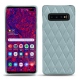 Samsung Galaxy S10+ leather cover - Bleu ciel - Couture ( Nappa - Pantone 277C ) 