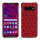 Custodia in pelle Samsung Galaxy S10+ - Rouge - Couture ( Nappa - Pantone 199C ) 