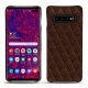 Samsung Galaxy S10+ leather cover - Châtaigne - Couture ( Pantone 476C ) 
