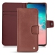 Samsung Galaxy S10E leather case - Passion vintage ( Glutton - Red ) 