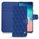 Housse cuir Samsung Galaxy S10E - Bleu océan - Couture ( Nappa - Pantone 293C ) 