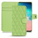 Samsung Galaxy S10E leather case - Vert olive - Couture ( Nappa - Pantone 578U ) 