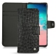 Housse cuir Samsung Galaxy S10E - Autruche nero