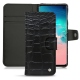 Housse cuir Samsung Galaxy S10E - Crocodile nero