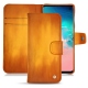 Samsung Galaxy S10E leather case - Orange Patine