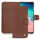 Custodia in pelle Samsung Galaxy S10E - Marron délicat