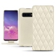 Capa em pele Samsung Galaxy S10 - Blanc - Couture ( Bologna - White ) 