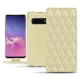 Samsung Galaxy S10 leather case - Beige - Couture ( Nappa - Pantone 7502C ) 
