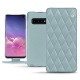 Lederschutzhülle Samsung Galaxy S10 - Bleu ciel - Couture ( Nappa - Pantone 277C ) 