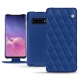 가죽 커버 Samsung Galaxy S10 - Bleu océan - Couture ( Nappa - Pantone 293C ) 