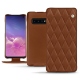 Funda de piel Samsung Galaxy S10 - Marron - Couture ( Nappa - Pantone 1615C ) 