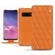 Lederschutzhülle Samsung Galaxy S10 - Orange - Couture ( Nappa - Pantone 1495U ) 